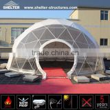 Small half transparent steel dome tent for event