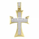 fashion men jewelry cubic zirconia CZ diamond micro paved bling hiphop cross pendant