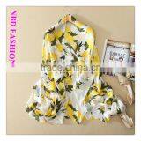 Best Selling Imitated Silk Yellow Fruit Scarves and Beach Shawls thumbnail-1