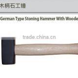 German Type Stoning Hammer With Wooden Handle