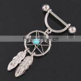 Dream Catcher Nipple Ring Barbell Bar thumbnail-3