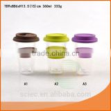 borosilicate glass water bottle cup with silicone sleeve