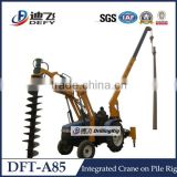 6m pole erection machine with crane for lifting