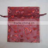 HOT SALE Red Printed Organza Gift Bag thumbnail-1