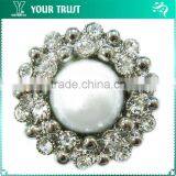 Vintage Crystal Rhinestone Silver Metal Nickel Free Shank Rhinestone Button thumbnail-5