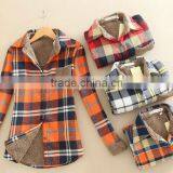 Woman' s Shirt Warm Fleece Lambswool Shirt Printed Long Sleeve t Shirt thumbnail-1