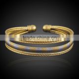 Yiwu Factory Directly Sell Fashion Gold Plated Brass Simple Cuff Bangle