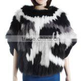Fashion Knitted Fur Coat/real Fox Fur Coat Women/quality Rex Rabbit Fox Fur Knitted Coat KZ150094 thumbnail-1