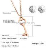 ^_^ 2016 Wholesale Beautiful Necklace Rose Gold Plated Key Pendant Necklace For Couple Costume Jewelry Factory Direct @_@ thumbnail-2