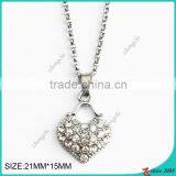 18" White Diamond Heart Pendant Necklace thumbnail-3