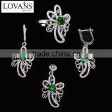 Earrings Jewelry Set Emerald Stone Bridal Jewelry Set China Supplier TZ-0249 thumbnail-1