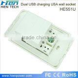 ETL Approved USn Standard Usb Socket With Double ac Socket and 2 Usb Output Port for America Plugs Charging for Cell Phone... thumbnail-3