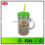 20 Ounce Double Wall Plastic Mason Jar With Handle for Sales thumbnail-4