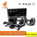 7 Inch Round 12v 24v 45w 4x4 Led Headlight for Jeep Wrangler Halo Round 7'' Headlight Angel Eyes