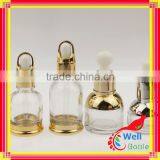 30ml glass lotion dropper bottle aluminum shoulder essential oil bottle with rubber dropper GSB-024R