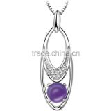 oval long stylish fancy design new natural gemstone wholesale fashion amethyst pendant necklace