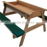 Outdoor Wood Kids Sandpit Picnic Table thumbnail-3