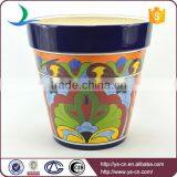 YSfp0007-03 Round Shape Hand Print 12 Inch Flower Pot for Garden thumbnail-1
