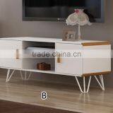Particle Board With Metal Legs Wooden Entertainment TV Stand Unit thumbnail-1