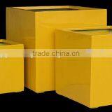 Yellow Glossy Fiberstone Pots, Polystone Planter, Fiberglass With Lightweight and Durable for Flower and Garden Pots thumbnail-1