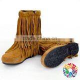 Whoelsale Suede Kids Cowboy Boots Tassel Moccasins Boots Baby Cowboy Boots thumbnail-2