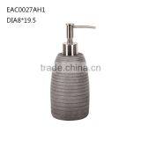Dark Grey Round Lines Concrete Soap Dispenser for Bathroom Accessories Set thumbnail-1
