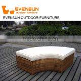 Fashionable Rattan Wicker Sun Lounger Round Sunbed With Adjustable Canopy thumbnail-1