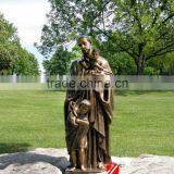 Bronze Life Size Priest Statue With Angels thumbnail-1