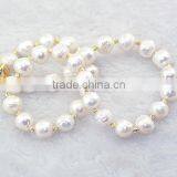 11-12mm White Eaison Pearl With 14K Gold Clasp Necklace thumbnail-4