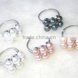 Six Pearls Stainless Rings Tihatian Pearl Ring thumbnail-2