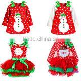 2015 New Christmas Girls Dress Long-Sleeve Dot Dresses Kids Cotton Children's Christmas Gift Party Costume Princess Dress thumbnail-1