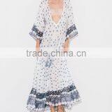 Gorgeous Boho Printed Rayon V Neck Maxi Dress Bohemian Ladies Western Dresses Names HSd5094 thumbnail-4