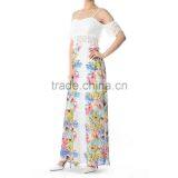 Floral Print Lace Trim Maxi Dress Elegant Woman Dress Party Dresses thumbnail-2