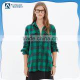 fashion long sleeve flannel plaid shirt women