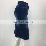 Ladies Custom Fashion Back-slit Denim Skirt thumbnail-2
