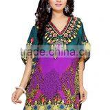 2016 Latest Fashion Women's Turkish Chiffon Beachwear Digital Print Kaftan thumbnail-4