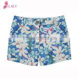 2017 women floral pants high waist ladies latest flower shorts