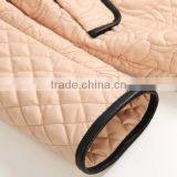Ladies Quilted Stand Collar With Leather Trim Jacket thumbnail-5