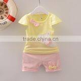 Soft Cotton Children Clothing Set Cute Cat Banner Top Clothes Match Cat Ears Shorts thumbnail-2
