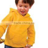 Fleece Knitted Little Kids Plain Yellow Hoodie thumbnail-1