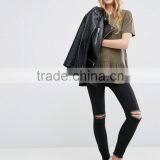 Fashion t Shirt Wholesale, t Shirt Ruffle Hem, Blank t Shirt thumbnail-4