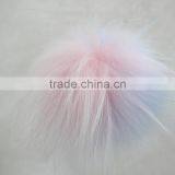 Myfur Knit Beanie China Wholesale Racoon Fur Pom Pom Bi-color Pink Cute Fur Ball thumbnail-3