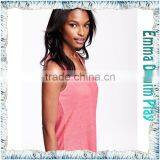 High Quality Super Soft Colorfast Dyeing Womens Sleeveless Wide O Neck Tank T-Shirt thumbnail-2