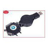 6 in 1 USB Retractable Data Cable USB 2.0 to Mini Charging Sync Data Cord 80CM