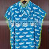 100 Cotton Reactive Print Hooded Poncho Towels for Kids thumbnail-2
