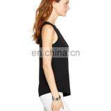 Women Sleeveless Black Slim Layer Front Tank Top Blouse thumbnail-2