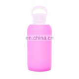 400ml hot sale elegant borosilicate glass water bottle with silicone sleeve