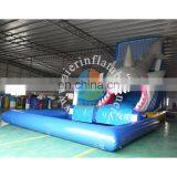 Crazy monster shark water slide, large water slide inflatable