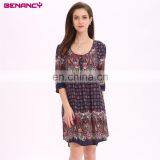 2017 Hot Selling In Stock Women Summer Boho Border Printed Tunic Tops thumbnail-5