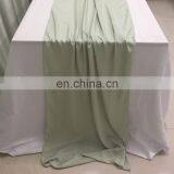 TR041#102 Silk Crepe de Chine Fabric Green Table Runner Wedding thumbnail-3
